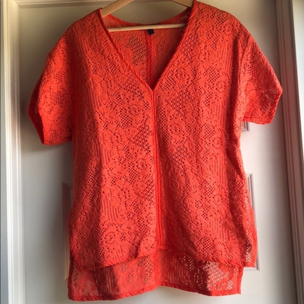 Banana Republic Orange Crochet Tunic